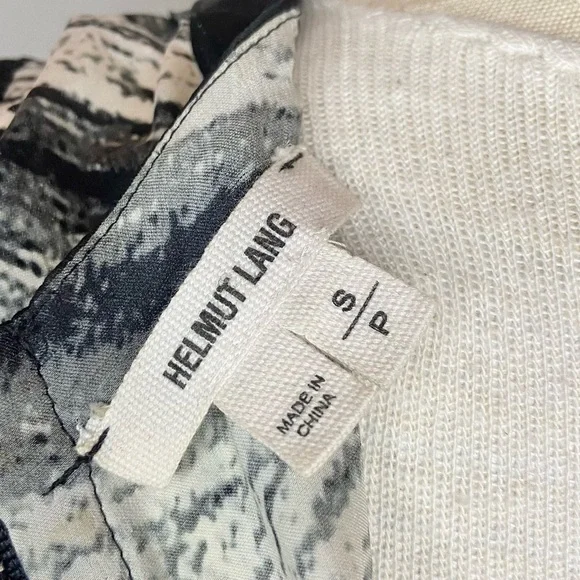 Helmut Lang Method Print Abstract Silk Satin Sleeveless Side Zipper Blouse Small - Picture 9 of 13
